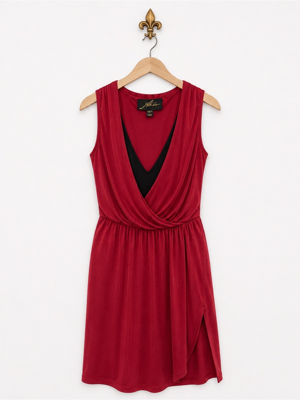 Akiko red stretch sleeveless dress XS